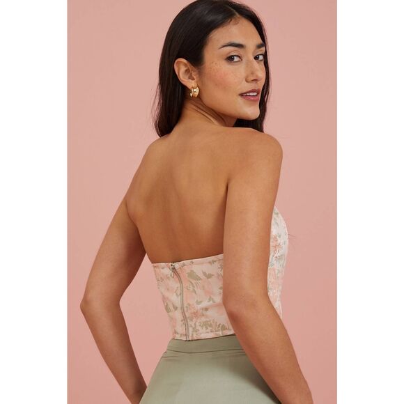 Altar'd State Abbie Floral Corset Tube Top - Picture 3 of 6